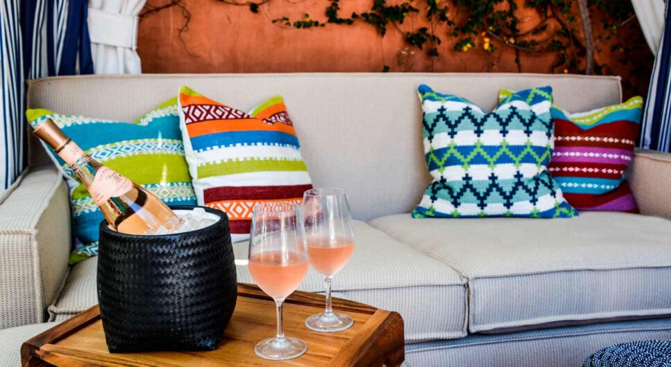 interior of cabana at resort pool