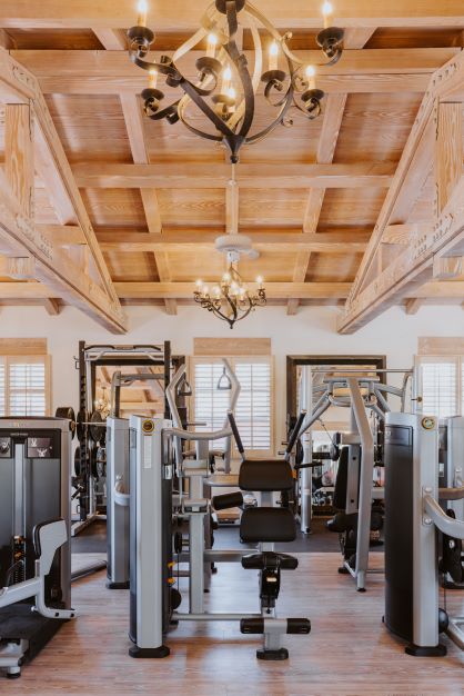 Exercise machines in the fitness center