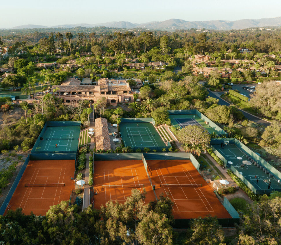 aerial view of the tennis courts