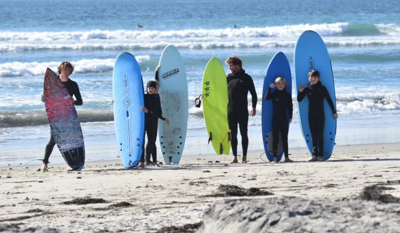 Surfers on the beach