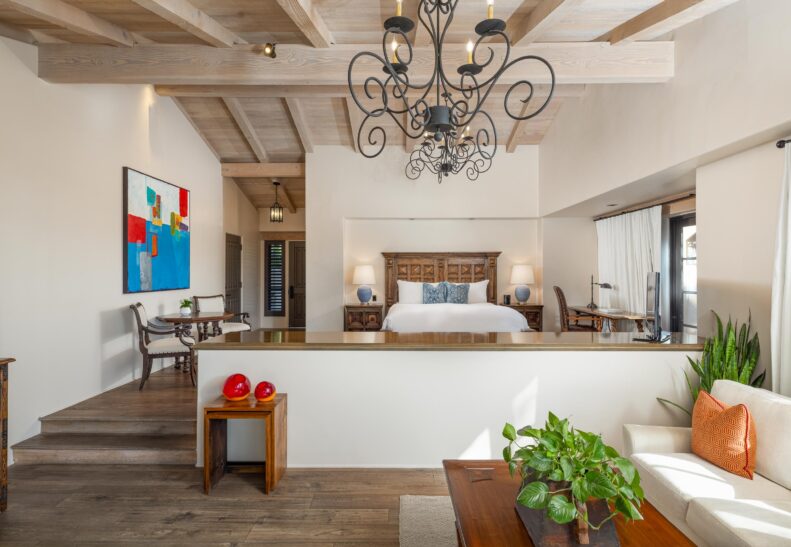 Olive Grove King Suite bed area looking from the living area