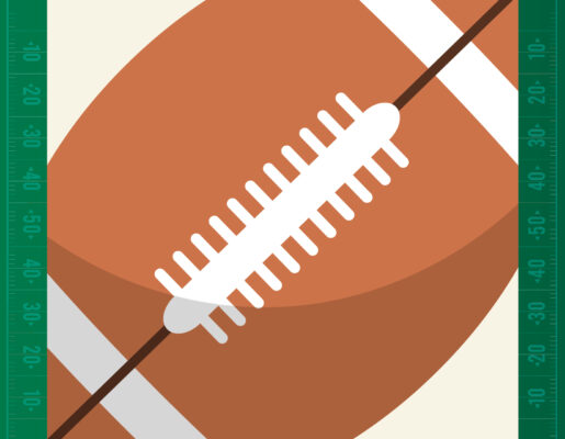 graphic of a football and field yard markers