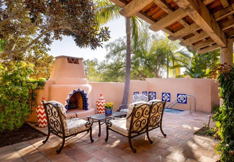 Valencia Suite 150 Patio with outdoor fireplace