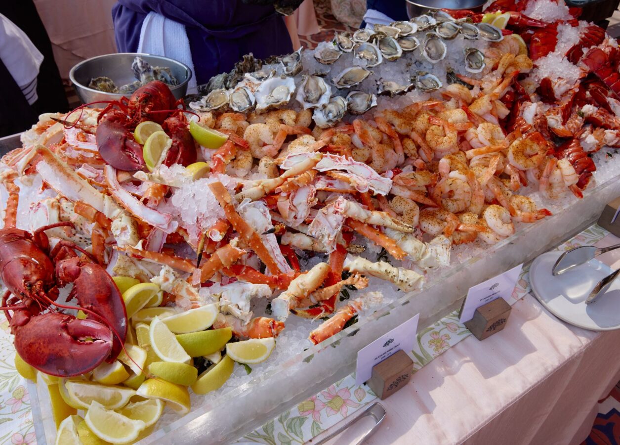 Seafood display at brunch