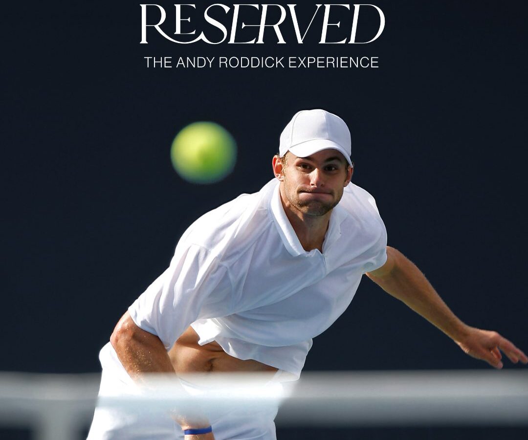 Tennis Pro Andy Roddick serving a ball