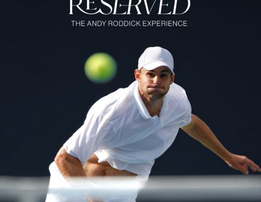 Tennis Pro Andy Roddick serving a ball