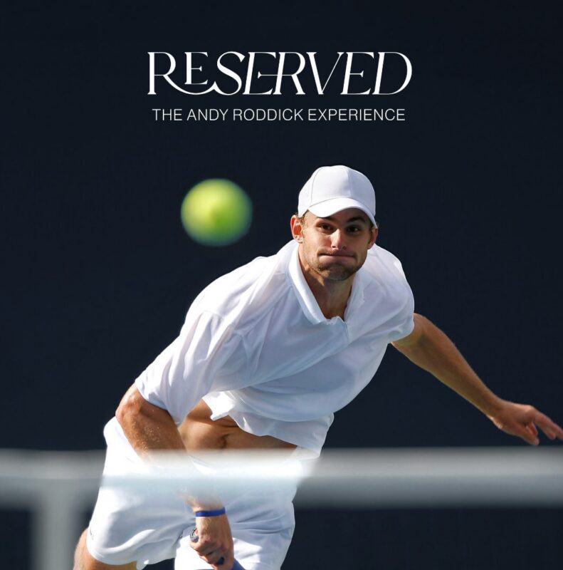 Tennis Pro Andy Roddick serving a ball
